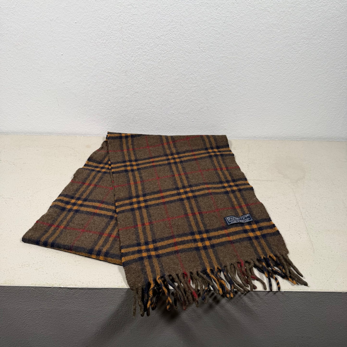 Burberry Vintage Nova Check Scarf Schal Rare Colour brown 90s
