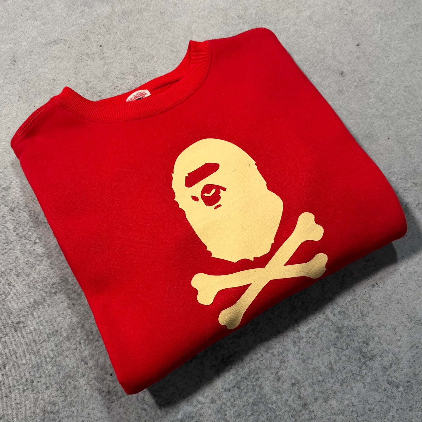 BAPE 00s OG Crossbones Crewneck Sweater Red Archive (M)