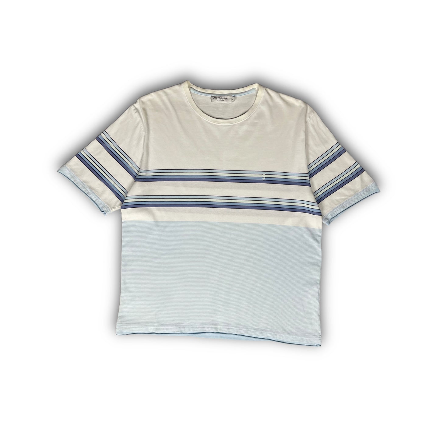 Yves Saint Laurent Vintage Tee Shirt white baby blue