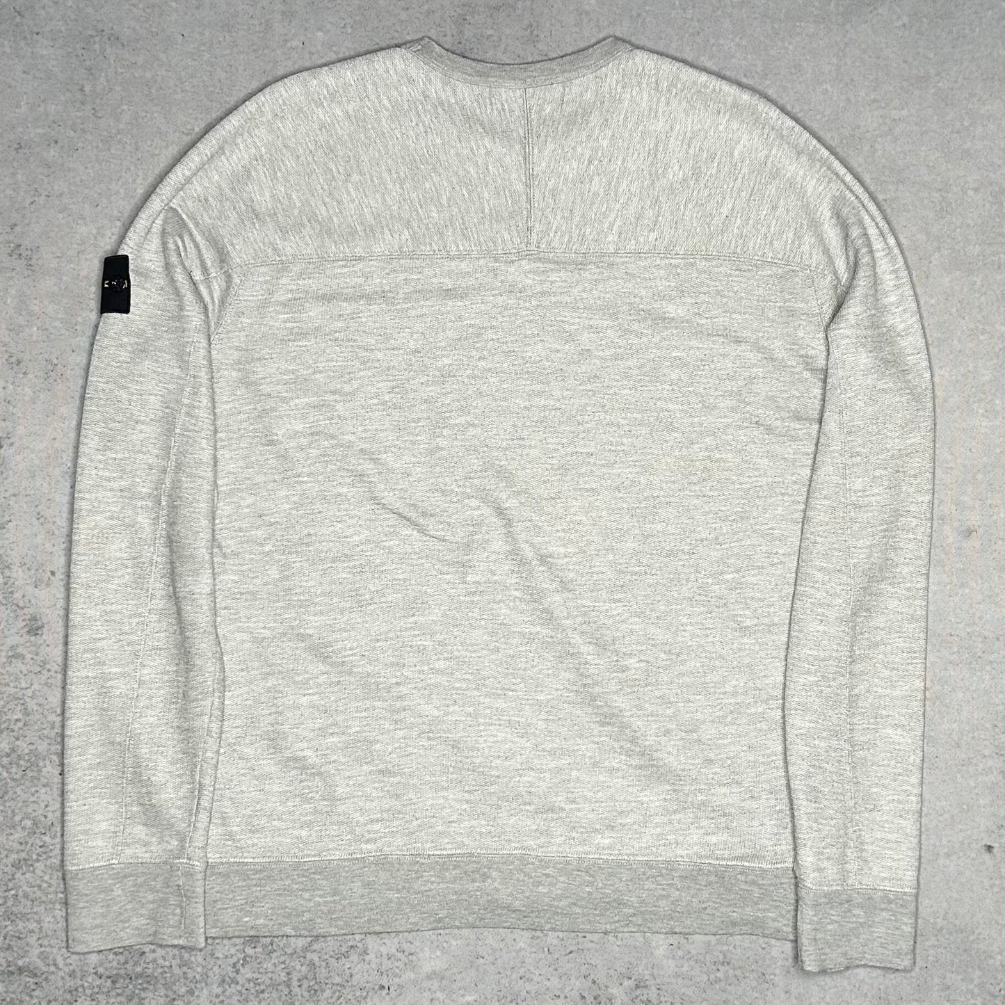 Stone Island Waffle Knit Cotton Crewneck Sweater Grey (XL)