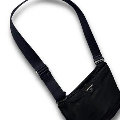 Prada Vintage Nylon Messenger Bag black