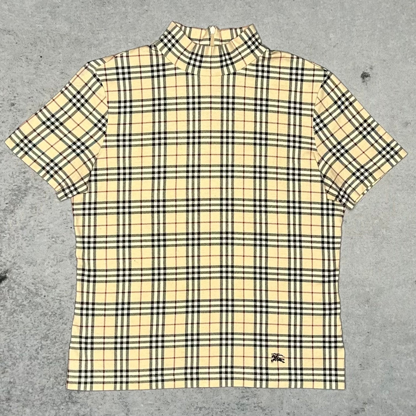 Burberry Y2K Nova Check Mock Neck Top (Size 40 fits S/M)