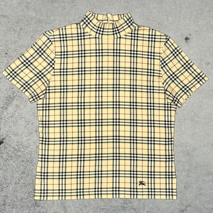 Burberry Y2K Nova Check Mock Neck Top (Size 40 fits S/M)