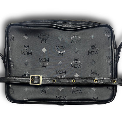 MCM Vintage Monogram Messenger Bag black