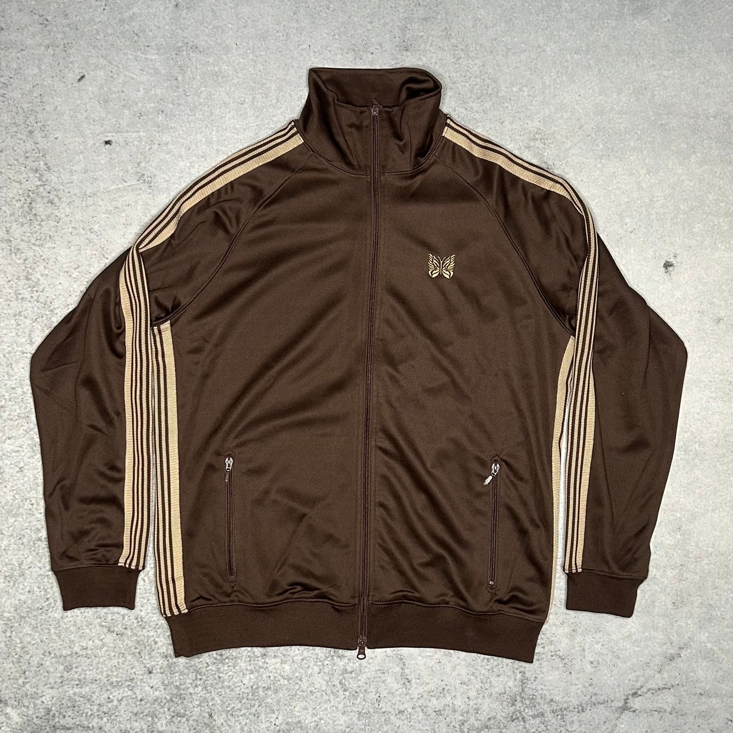 Needles Japan Designer Track Jacket brown beige (XL)