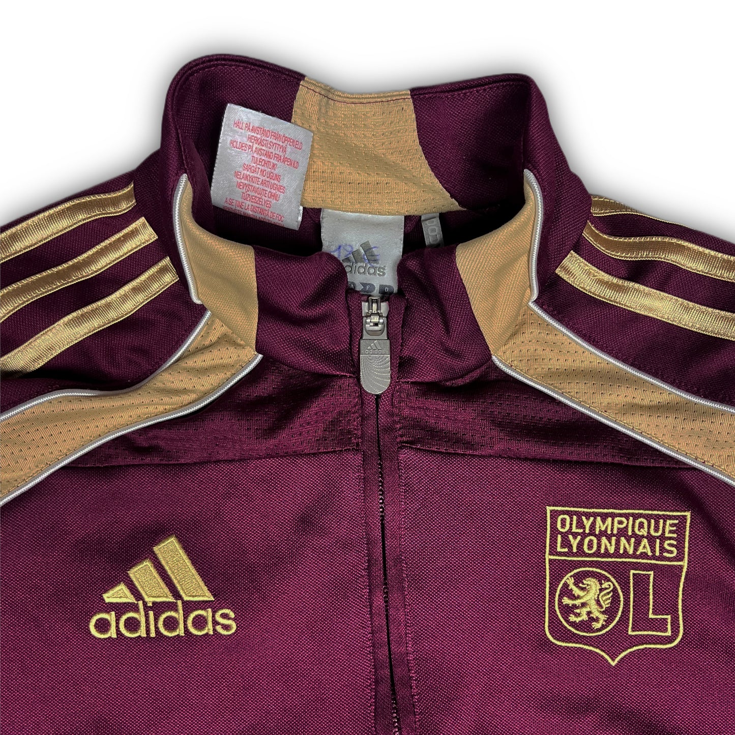 Adidas Olympique Lyon Track Jacket bordeaux gold rare