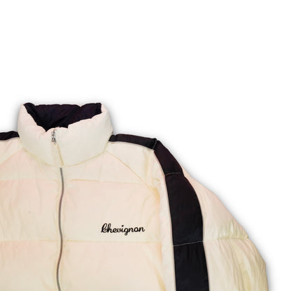 Chevignon 90s Puffer Down jacket Spell-out Backprint beige