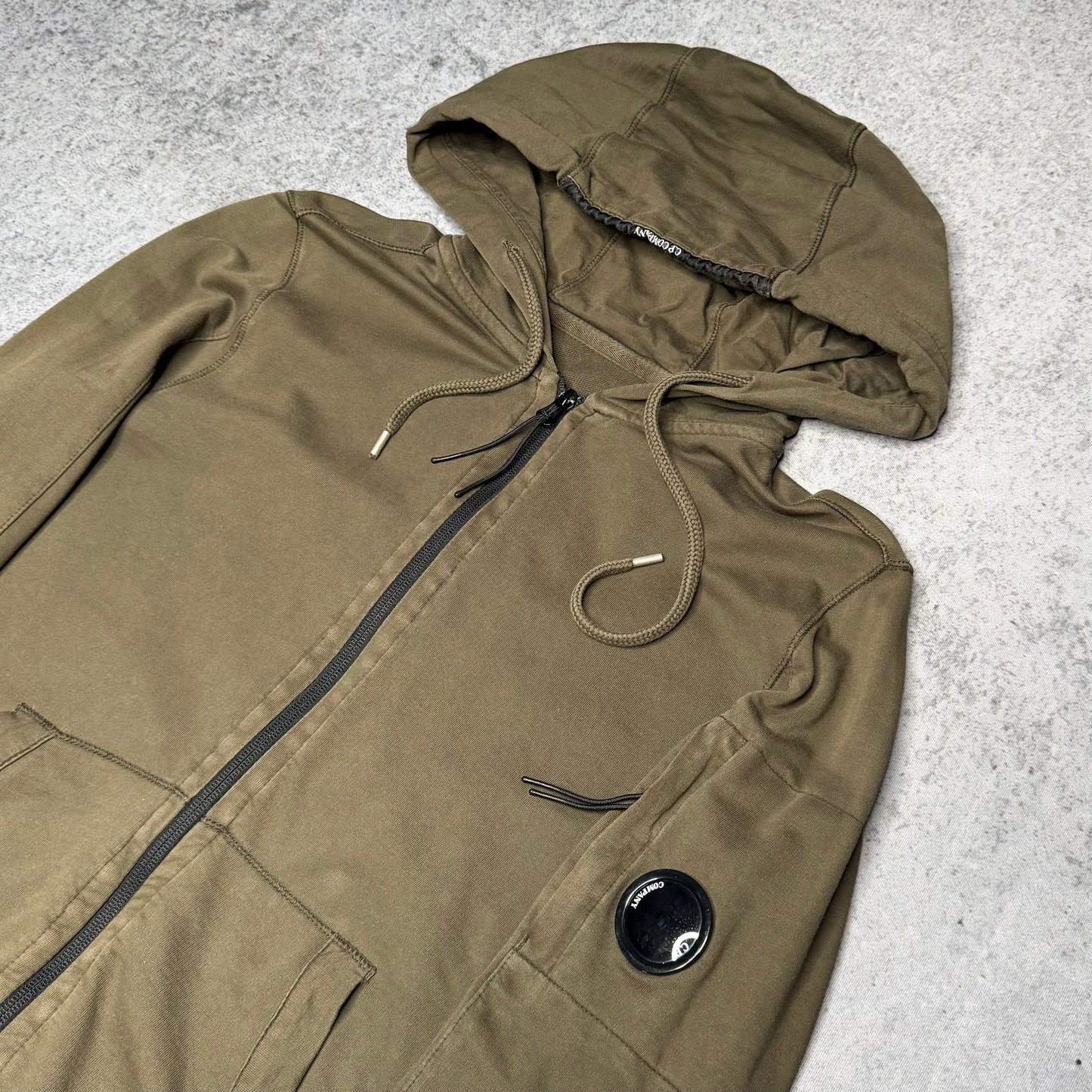 C.P. Company Lens Zip Hoodie olive green (S)