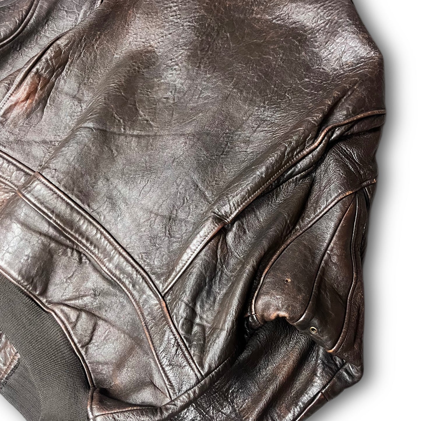 Avirex Vintage Leather Bomber Jacket brown