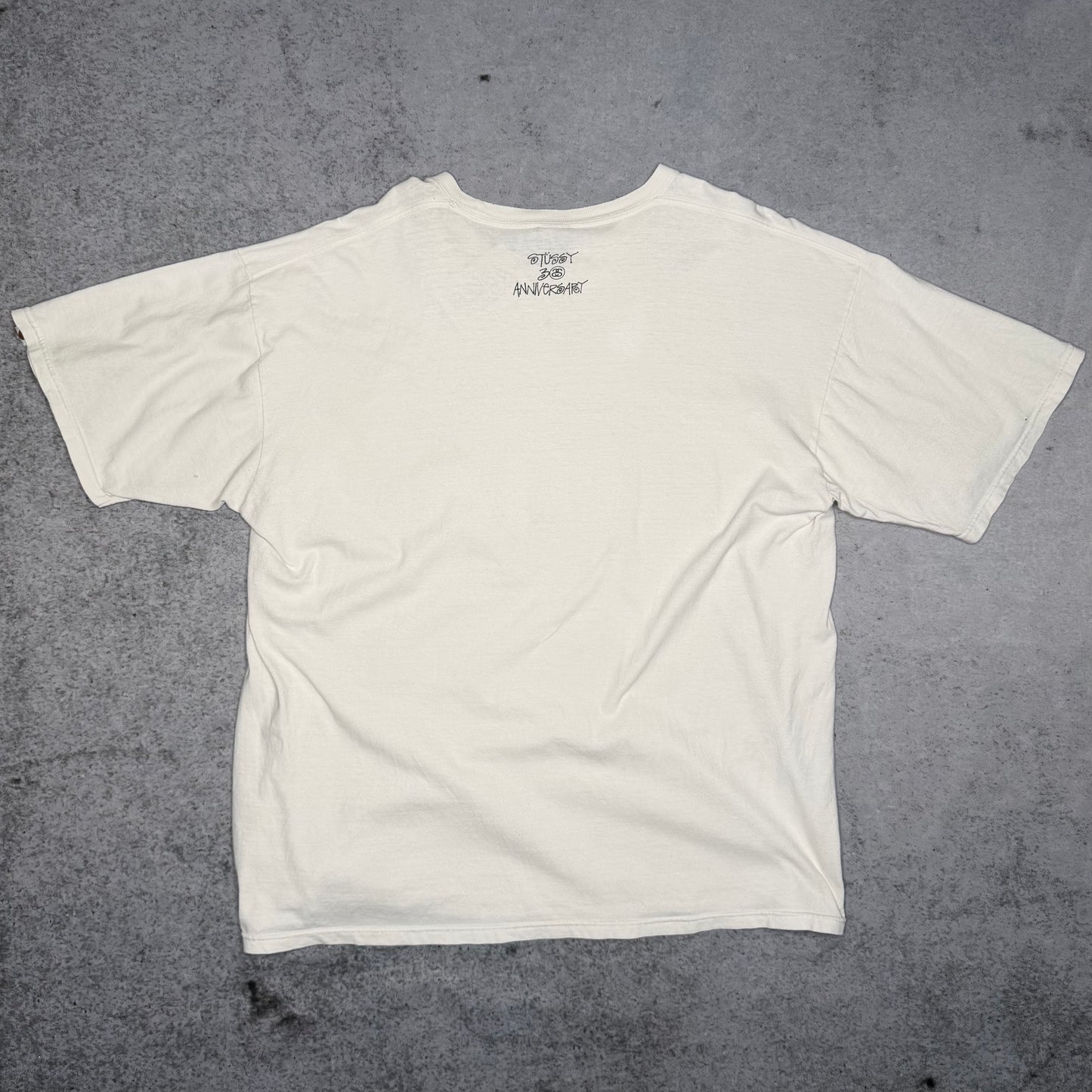 Stussy x BAPE OG 30th Anniversary Camo Logo Print Tee Shirt White (XL)