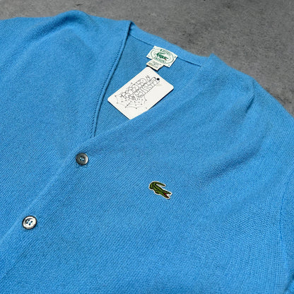Lacoste IZOD 80s Vintage Knit Cardigan Made in USA baby blue (fits L)
