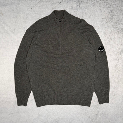C.P. Company NEW Quarter Zip Lens Knit Cardigan grey (L)