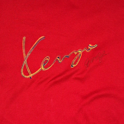 Kenzo Golf 90s Crewneck Sweater w/ Spellout Logo red (5 fits L)