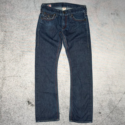 True Religion OG Straight Jeans Ricky Big QT Stitch dark blue (31/34)