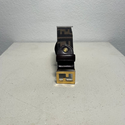 Fendi 90s Monogram Zucca Belt Gulden Buckle brown (80cm)