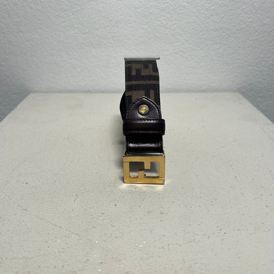 Fendi 90s Monogram Zucca Belt Gulden Buckle brown (80cm)