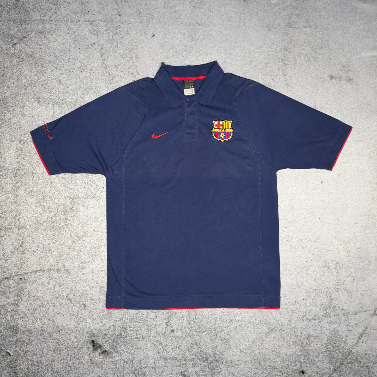Nike Early 00s FC Barcelona Polo Shirt navy blue red (L)