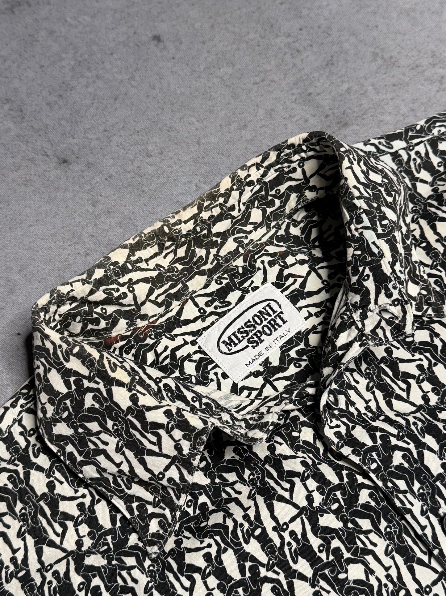 Missoni Sport 90s RARE Discobolus Shirt black white (L)