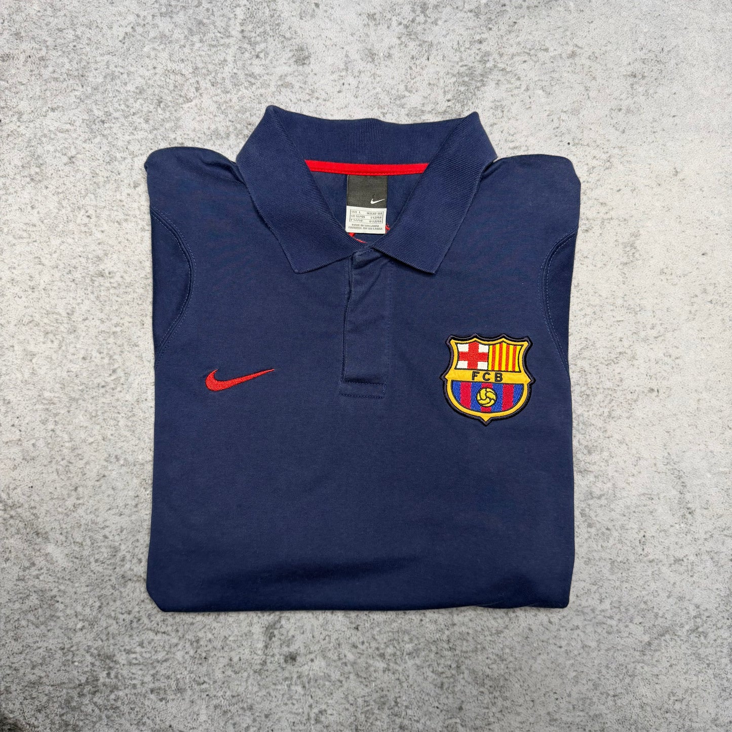Nike Early 00s FC Barcelona Polo Shirt navy blue red (L)