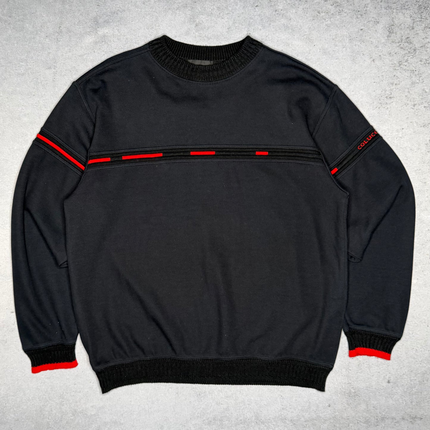 Carlo Colucci Vintage 00s Crewneck Knit Sweater black red (XL)