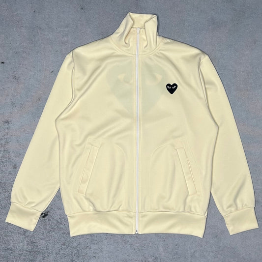 Comme des Garçons PLAY Track Jacket Big Heart Print Ivory (L)