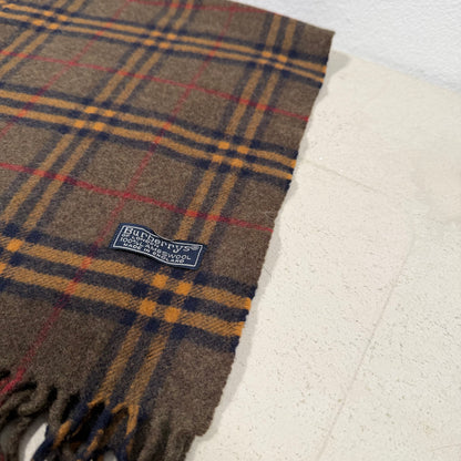 Burberry Vintage Nova Check Scarf Schal Rare Colour brown 90s