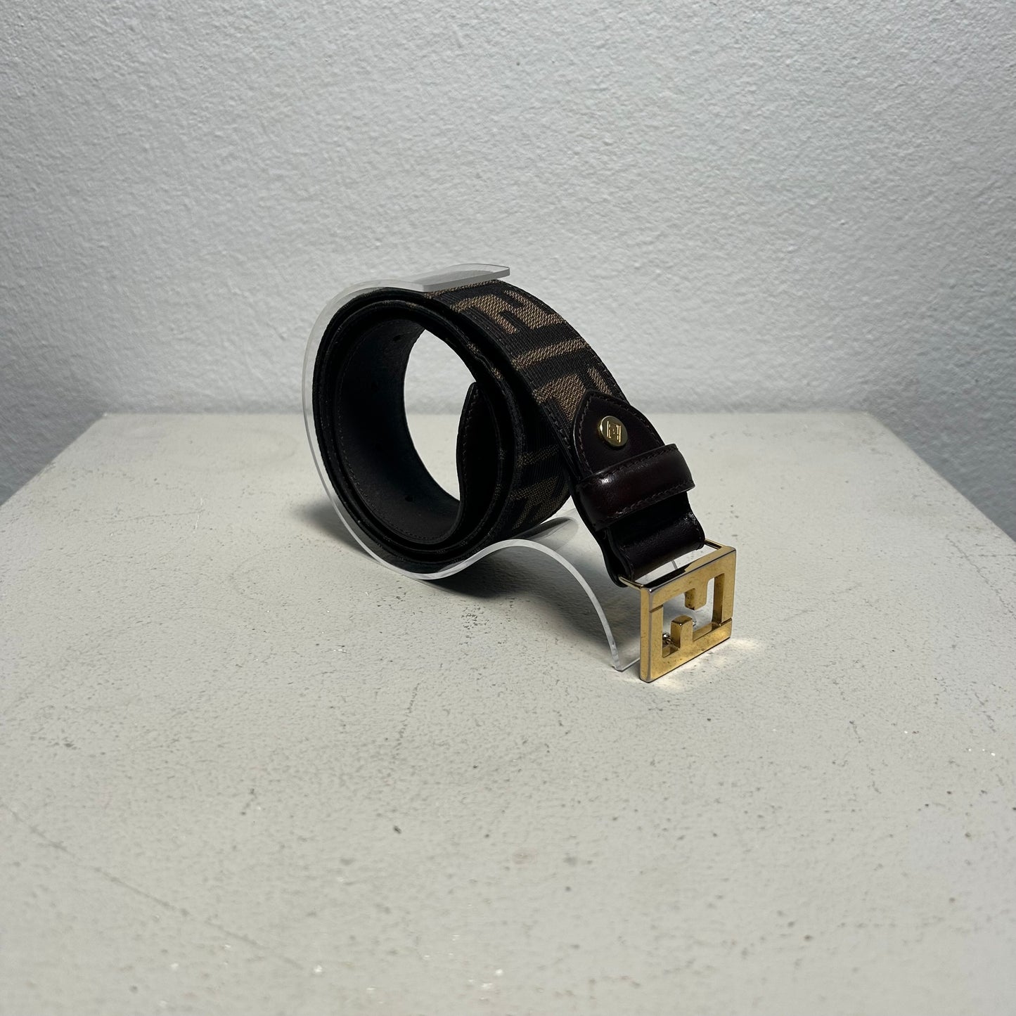 Fendi 90s Monogram Zucca Belt Gulden Buckle brown (80cm)