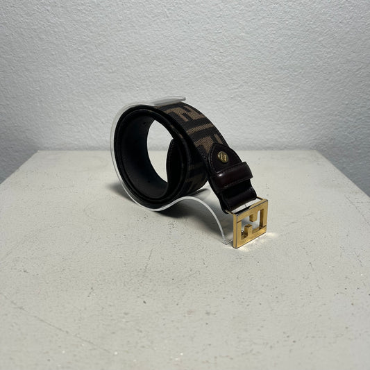 Fendi 90s Monogram Zucca Belt Gulden Buckle brown (80cm)