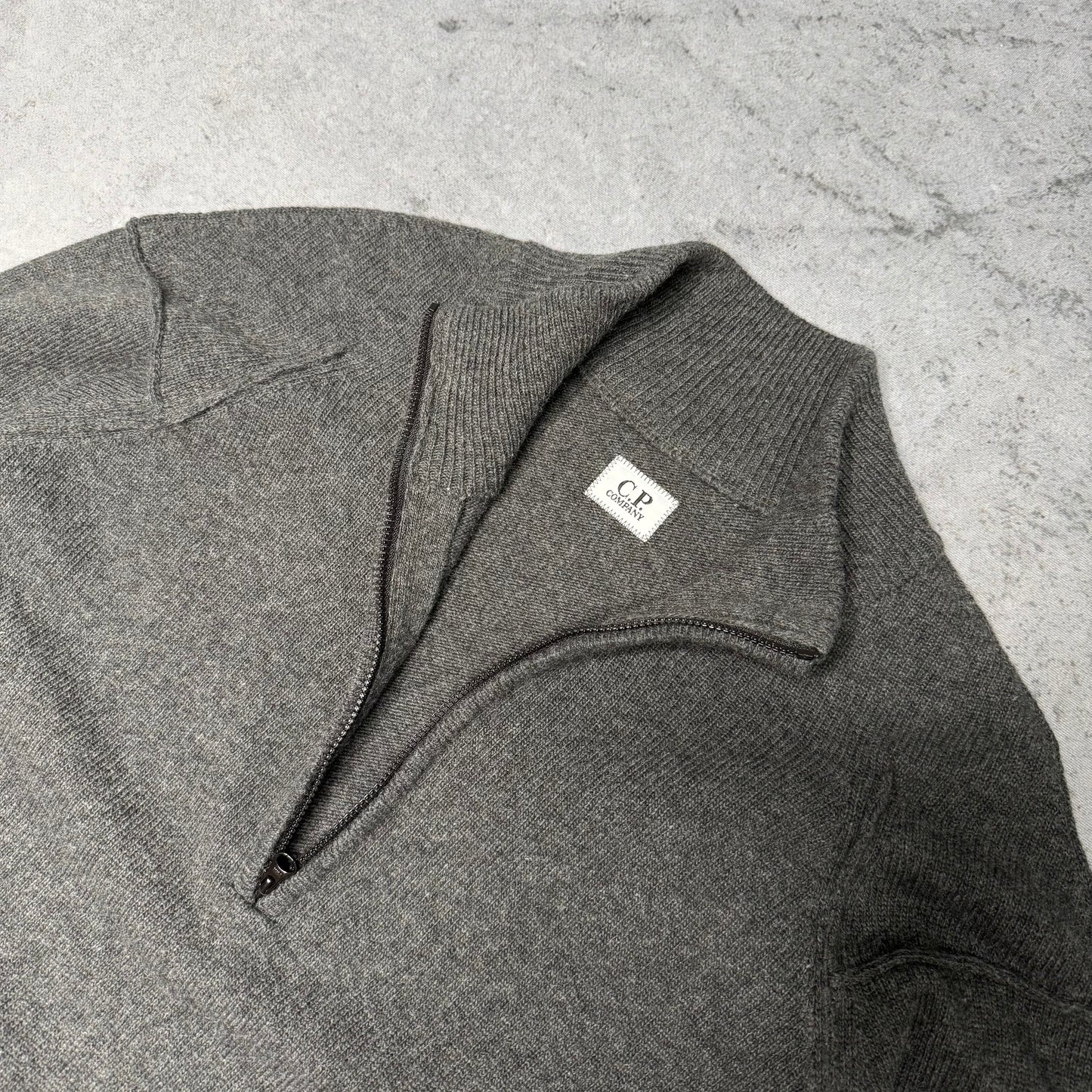 C.P. Company NEW Quarter Zip Lens Knit Cardigan grey (L)