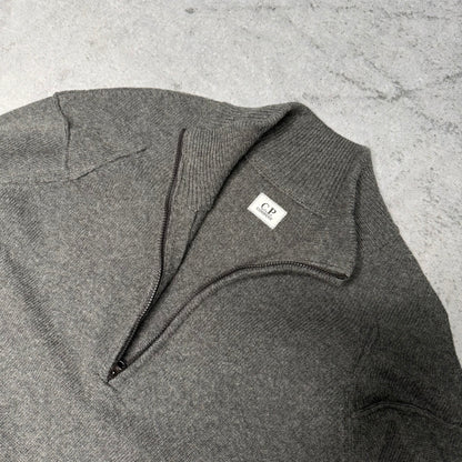 C.P. Company NEW Quarter Zip Lens Knit Cardigan grey (L)