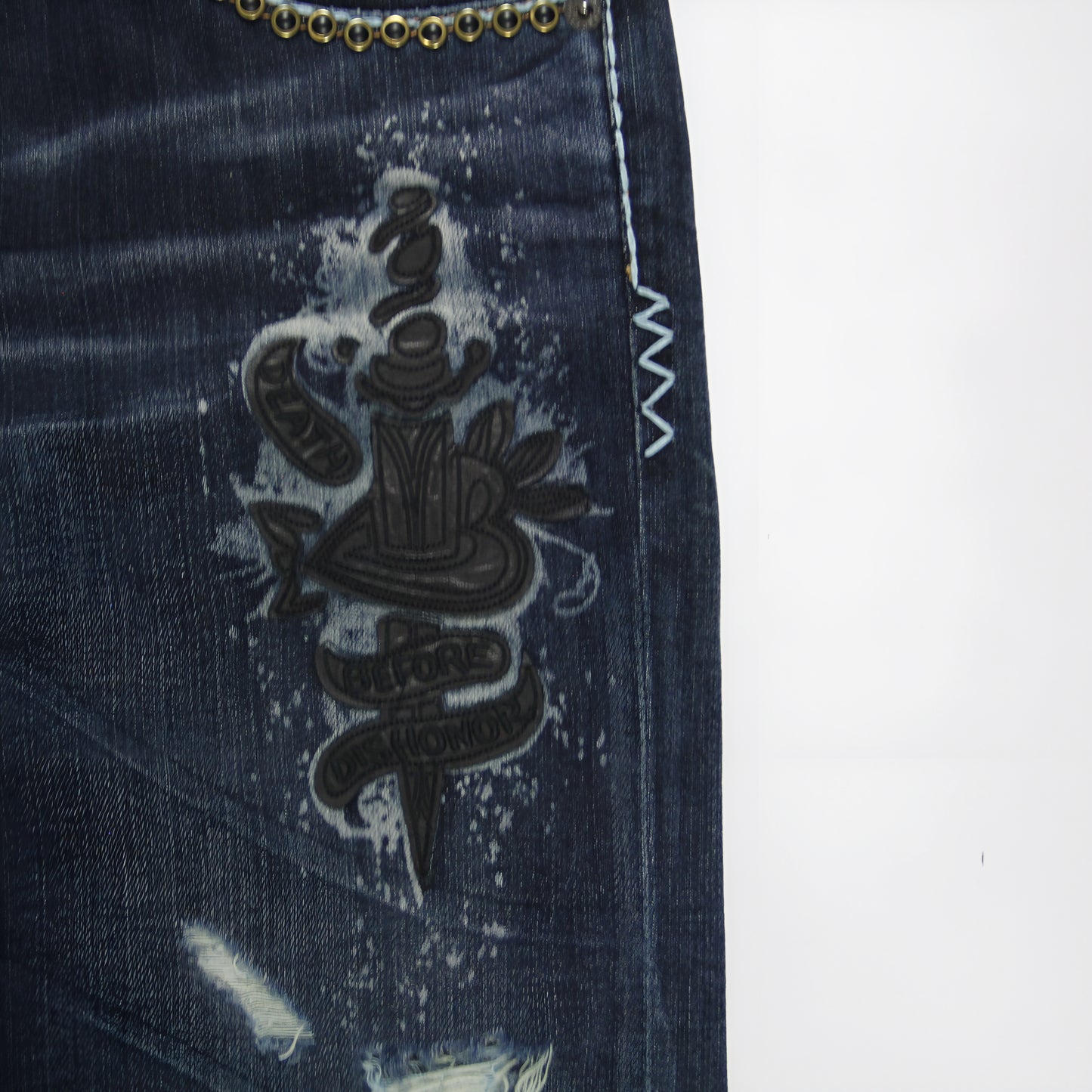 Ed Hardy Jeans Ripped Backprint Women's