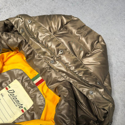 Dolomite Italian Designer Fur Puffer Jacket olive (fits M)