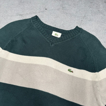 Lacoste Vintage V-Neck Knit Sweater green (M)