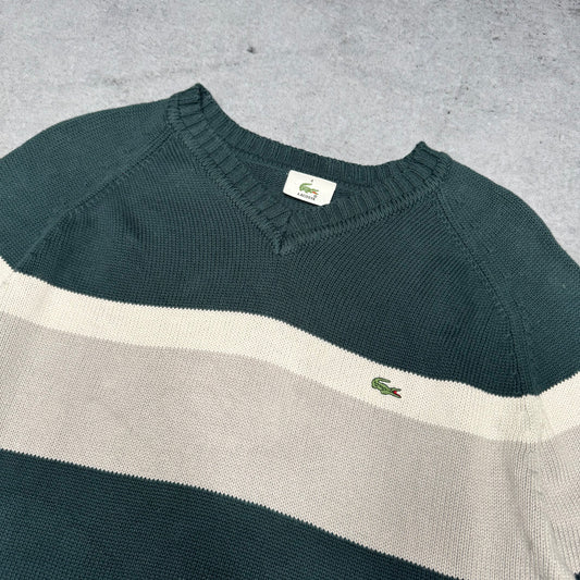 Lacoste Vintage V-Neck Knit Sweater green (M)