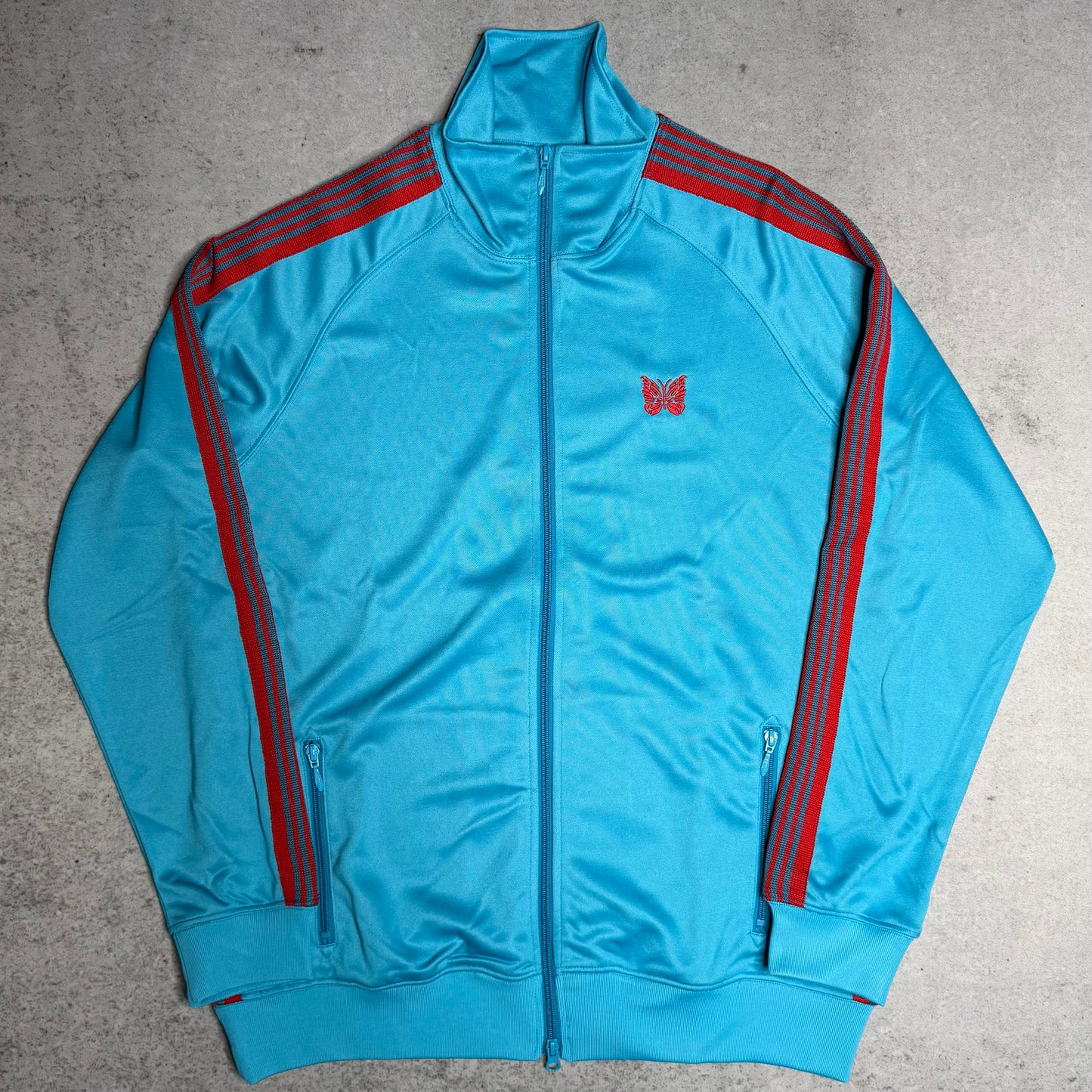 Needles Japan Poly Smooth Track Jacket Electric Blue Red (XL)
