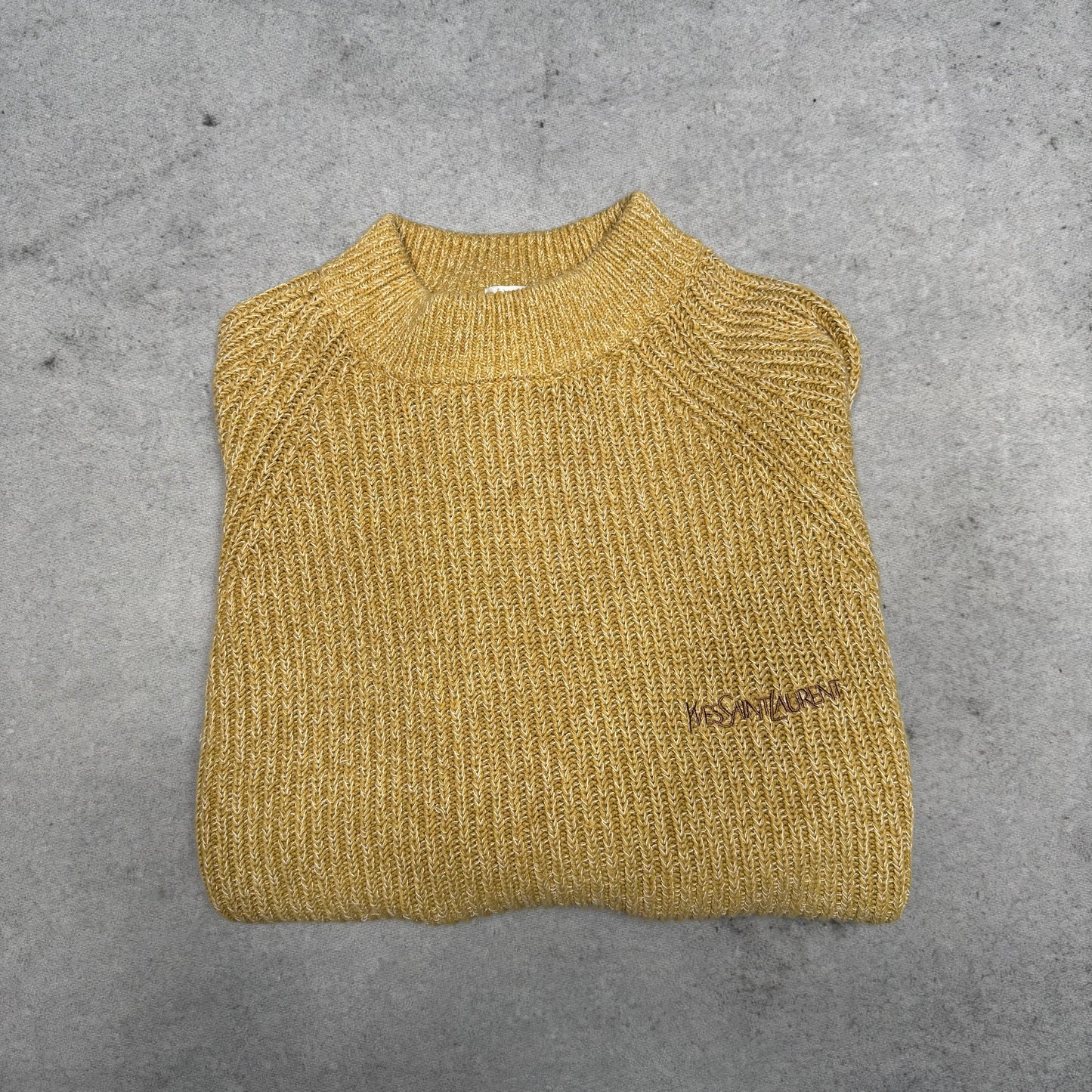 Yves Saint Laurent YSL Vintage Crewneck Heavy Knit Sweater brown (M)