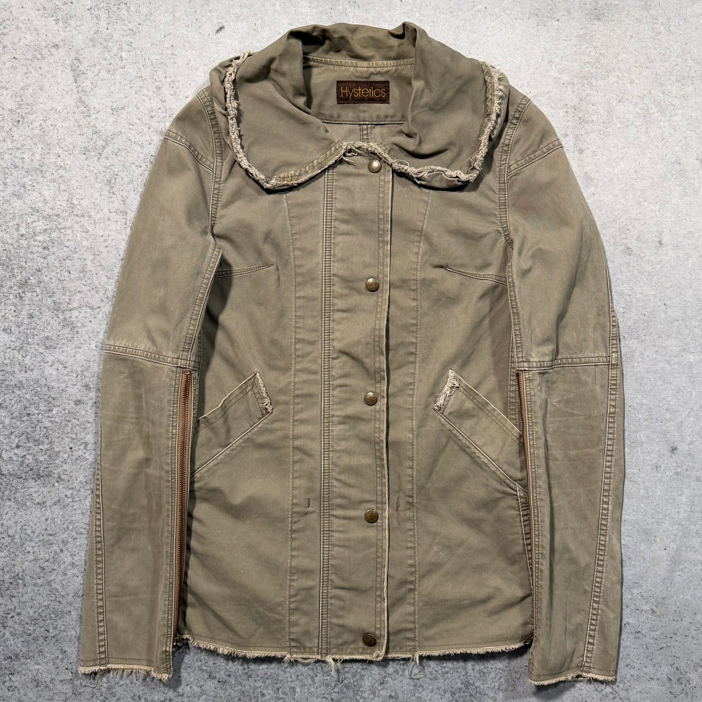 Hysteric Glamour Japanese Distressed Military Denim Jacket (fits S)