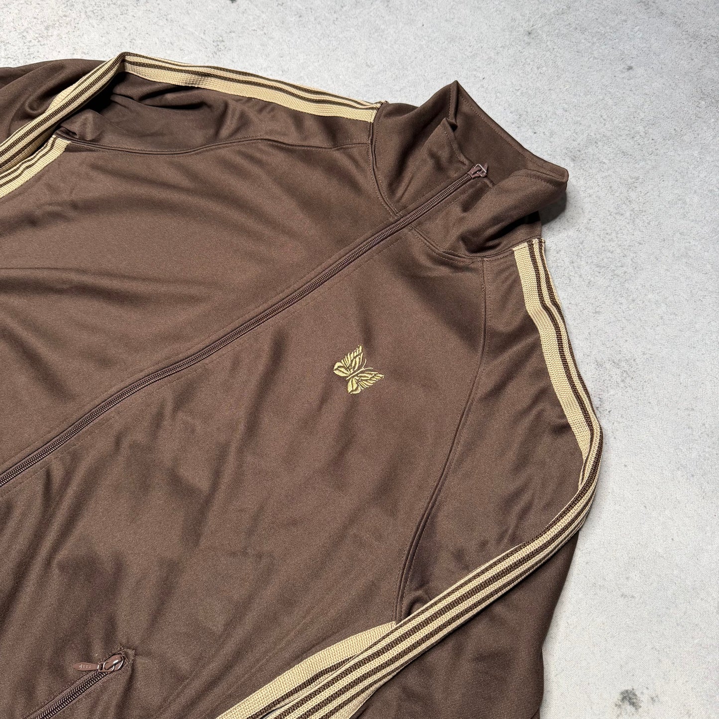 Needles Japan Designer Track Jacket brown beige (XL)