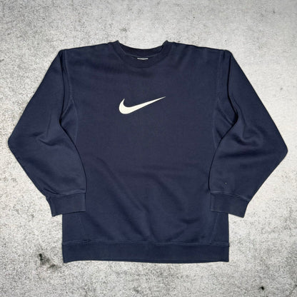 Nike 00s OG Center Logo Sweater navy white (fits S)