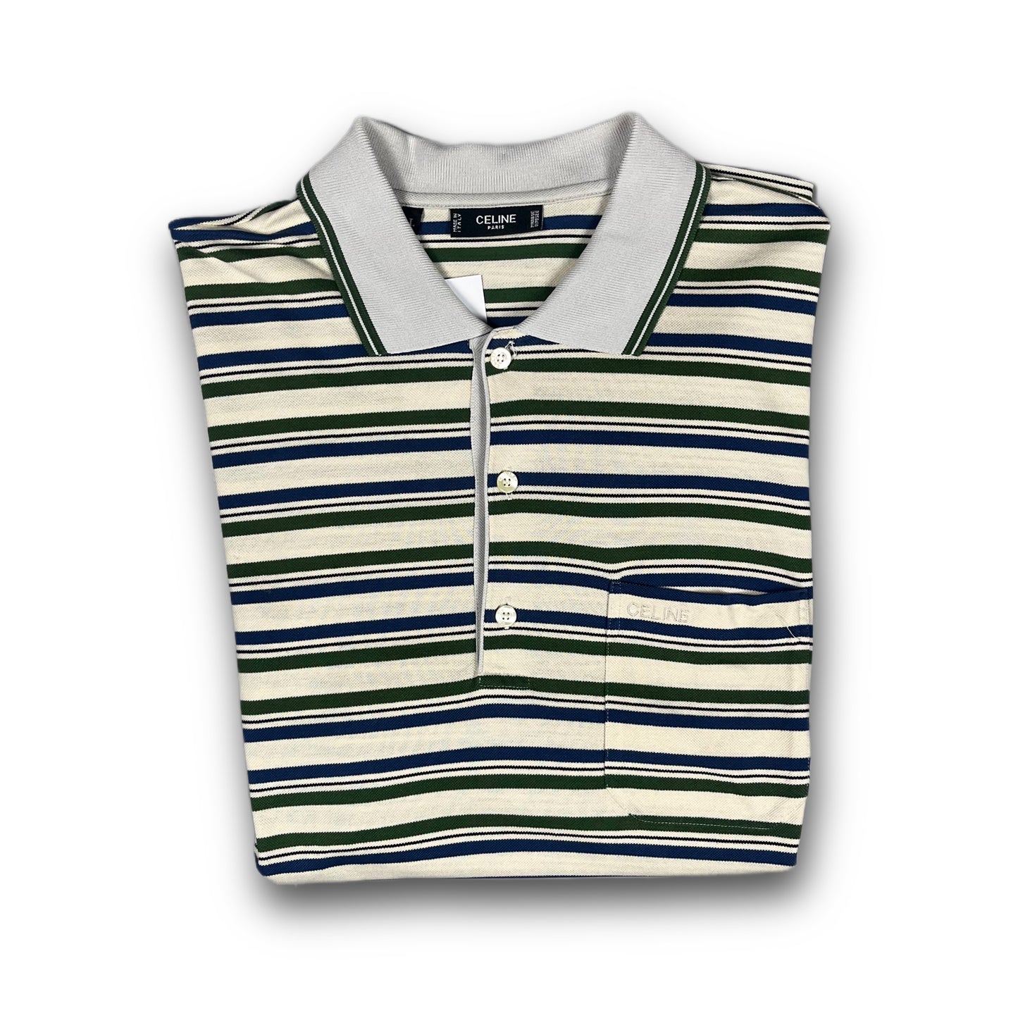 Celine Paris Vintage 00s Striped Poloshirt