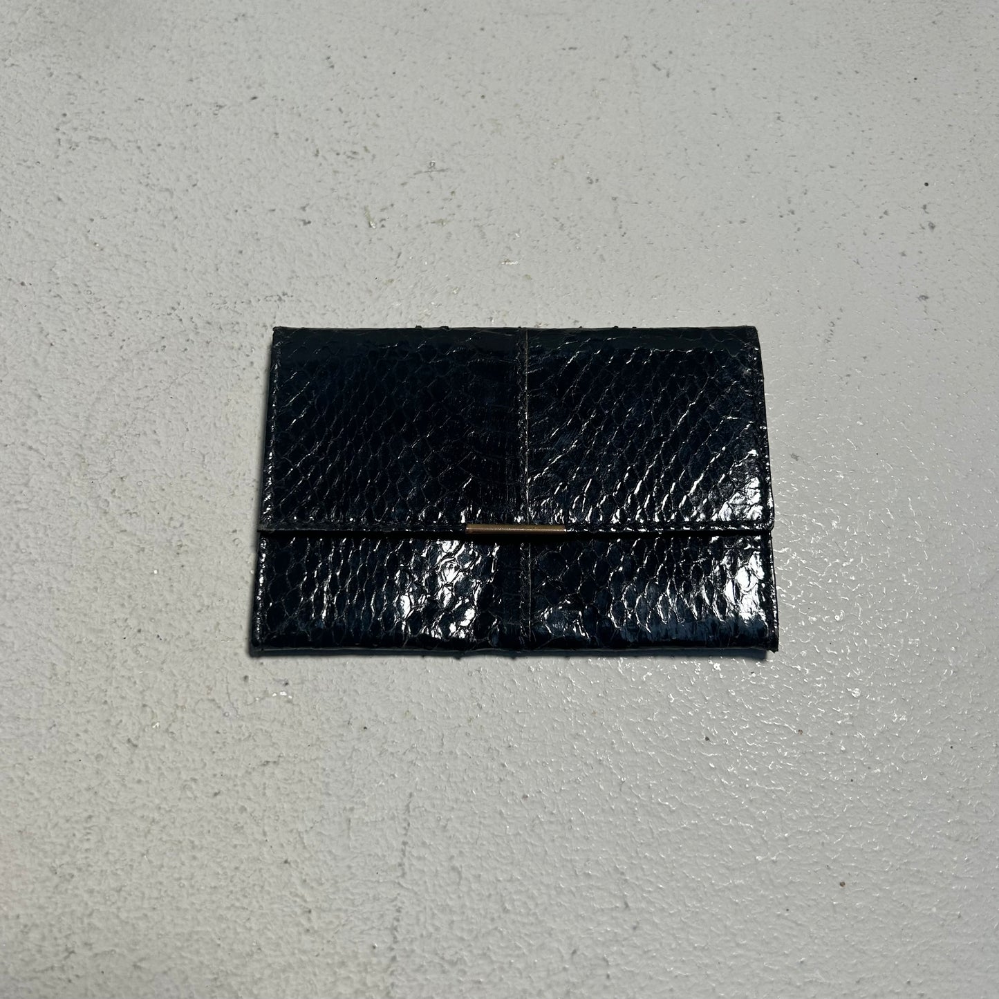 Vintage 80s Handmade Phython Snake Leather Mini Cardholder Wallet