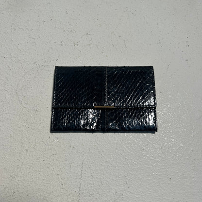 Vintage 80s Handmade Phython Snake Leather Mini Cardholder Wallet