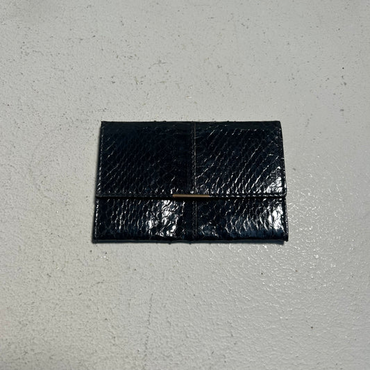 Vintage 80s Handmade Phython Snake Leather Mini Cardholder Wallet