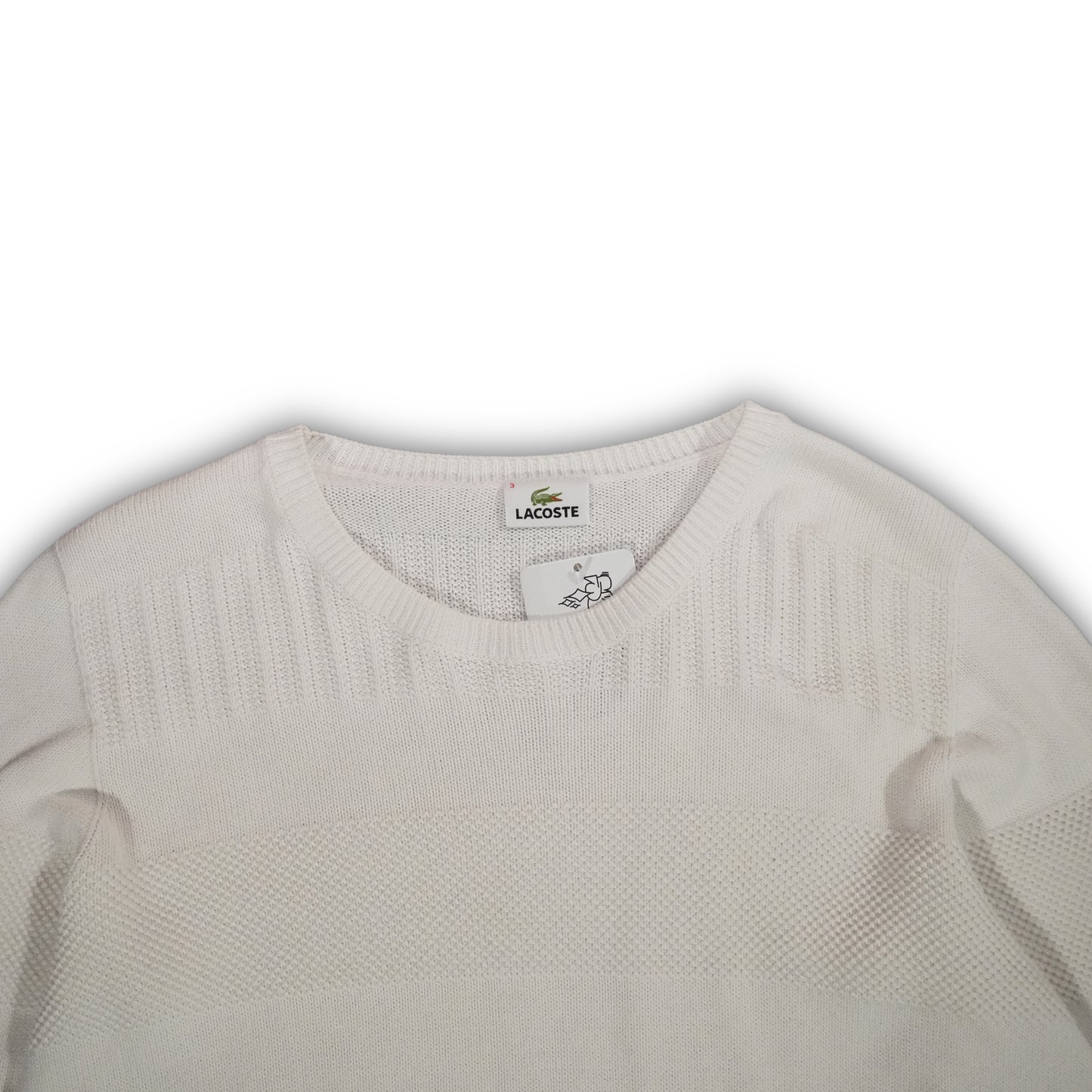 Lacoste Knit Crewneck Sweater Pattern 00s off-white (M)