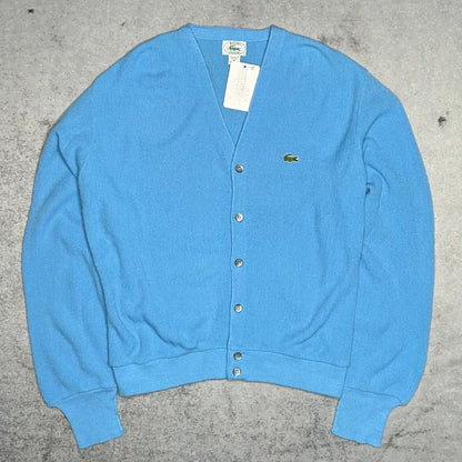 Lacoste IZOD 80s Vintage Knit Cardigan Made in USA baby blue (fits L)