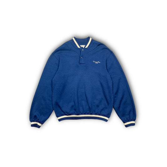 Christian Dior Sports Vintage College Bomber Sweat Jacket royal blue