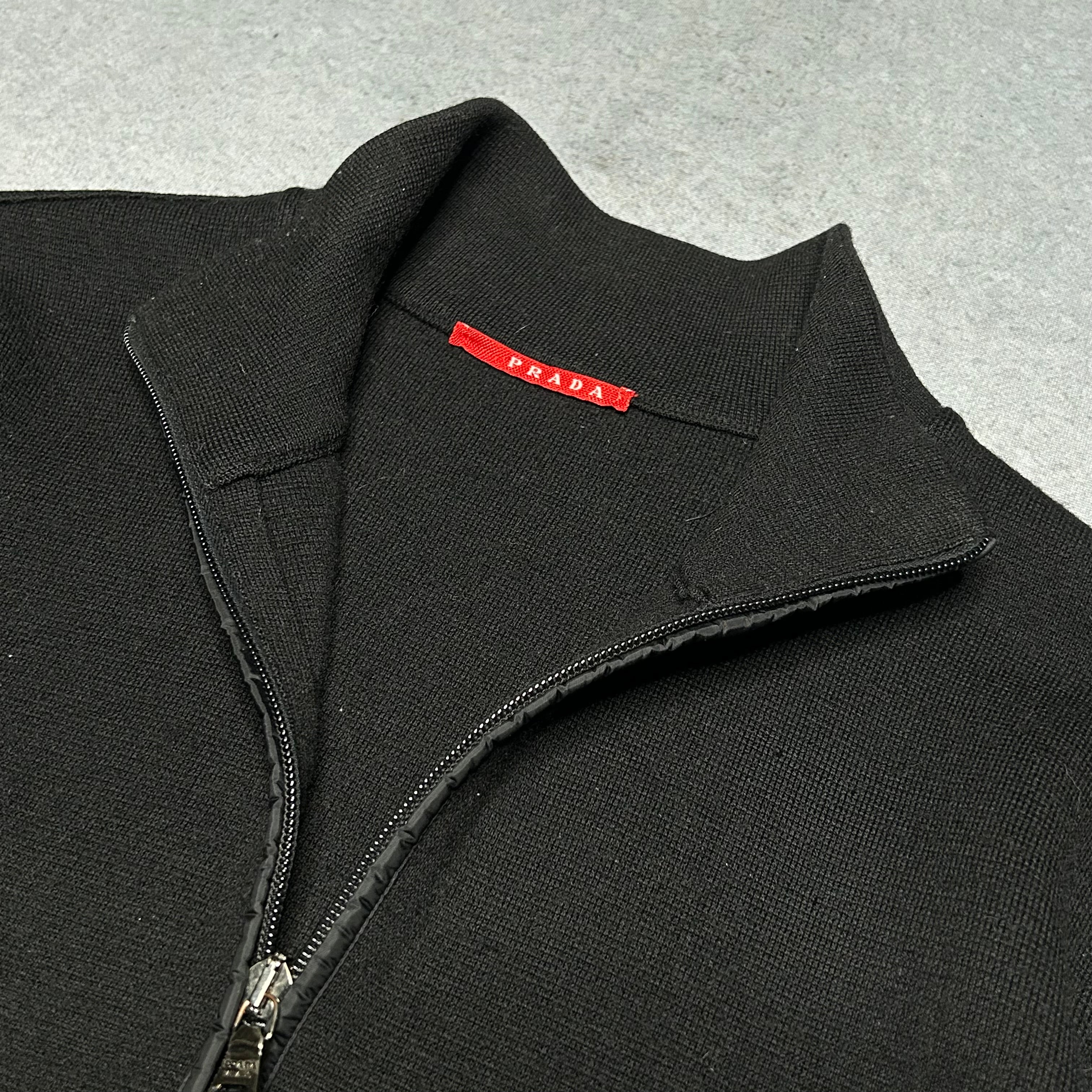Prada Linea Rossa Archive Hybrid Full Zip Cardigan Black (M