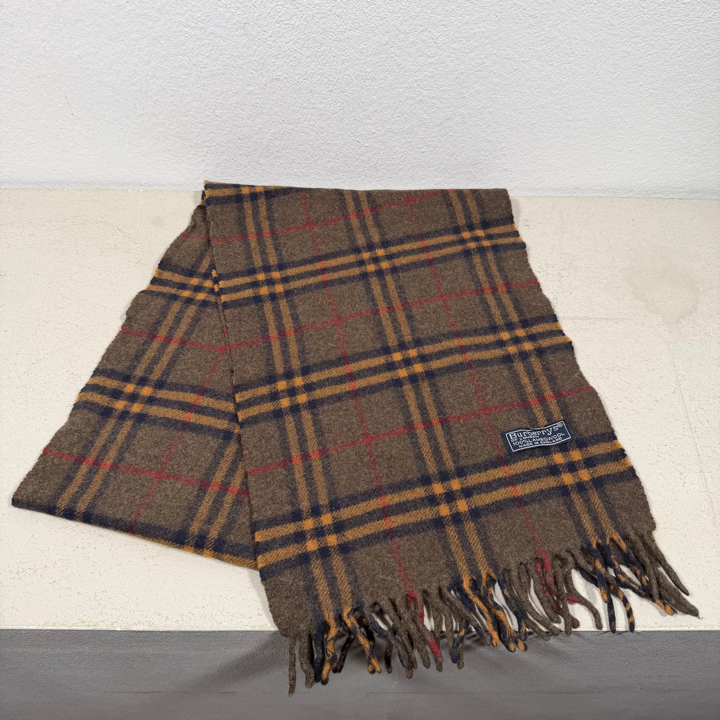 Burberry Vintage Nova Check Scarf Schal Rare Colour brown 90s