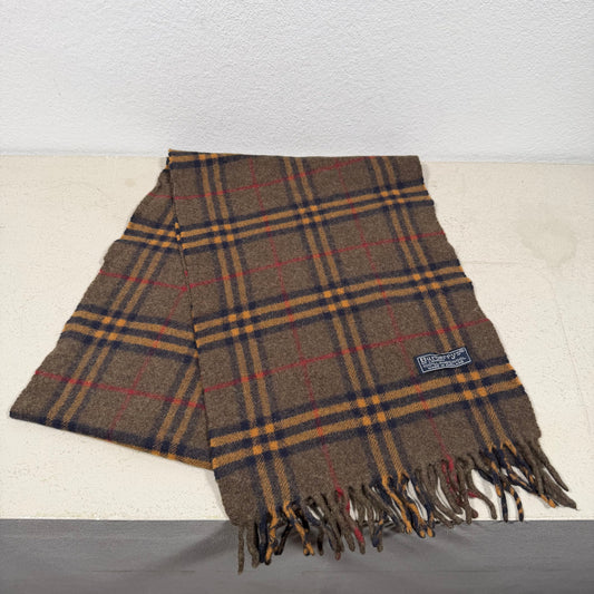 Burberry Vintage Nova Check Scarf Schal Rare Colour brown 90s