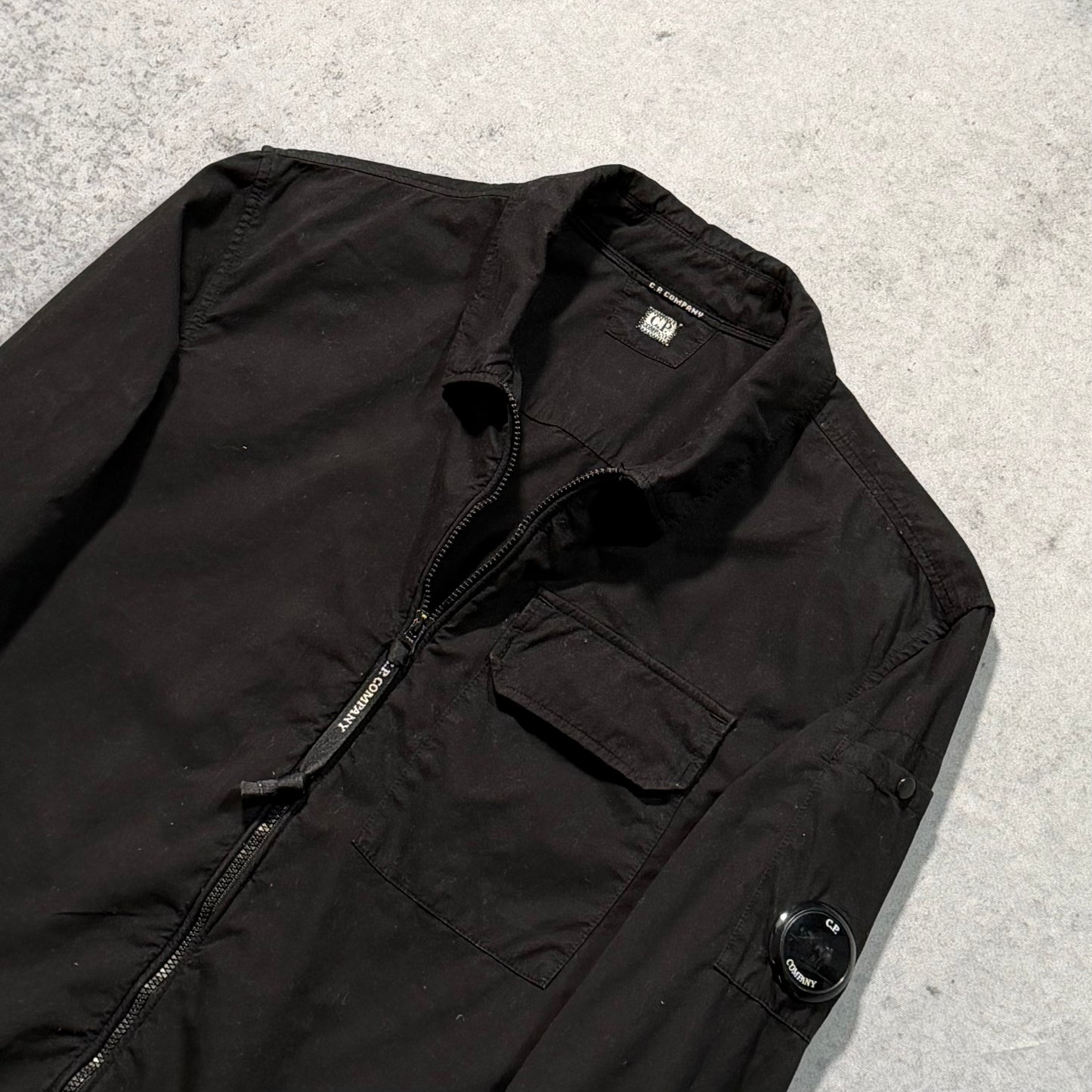 C.P. Company Lens Detail Full Zip Overshirt Jacket Black (XS)